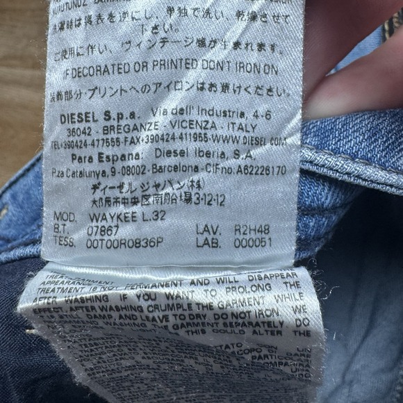 Diesel Jeans Men 28x32 Blue Waykee Straight Leg Stretch Denim Modern Pants R2H48 - Picture 7 of 13